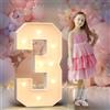 Mixifox 90cm Giallo Numeri Luminosi,3Anni Decorazioni,Decorazioni Compleanno,Numero Grande con LED,Decorazioni Festa Nozze 3 Anniversario,Numeri Luminosi Giganti Compleanno,Numero 3
