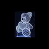 zalati Lampada Notturna 3D Lampada Notturna 7 Colori Cavo USB Alimentatore Tasto Touch per Bambini Letto Soggiorno Decor Regali - Orso con Cuore