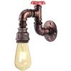 KAWELL Vintage Applique da Parete Industriale Retro Lampada da Parete Creativo Tubo dell'acqua Lampada a Muro Ferro E27 60W Max per Ristorante Cucina Caffè Bar Camera da letto, Rosso Rame Colore