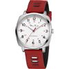Diaofendi - Orologio medico da infermiera per studenti medici, medici, lancetta dei secondi, quadrante di facile lettura, 24 ore, 3ATM impermeabile, cinturino in silicone, Argento-Rosso Nero, Guarda infermiera