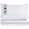 Komfortec Biancheria da letto premium super soft 3 pezzi copripiumino 155x220 cm + 2 federe 40x80 cm, 100% microfibra spazzolata, bianco