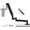 NEEWER Braccio Microfono a Basso Profilo, Ammortizzazione Pneumatica, MS002 | Boom Arm, Regolabile, Gestione Cavi, Asta Microphone Tavolo Compatibile con Shure MV7 SM7B Blue Yeti Gaming Streaming Podcast