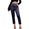 Fakanhui Abito da donna in raso di seta casual elastico a vita alta elasticizzato pantaloni eleganti pantaloni, C03 Blu Scuro, XL