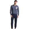 Nottingham Pigiama Uomo Lungo in Cotone, Art. PG50199 Jeans Melange XXL