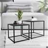 ML DESIGN modern living ML-Design Set di 2 Tavolini da Caffè Soggiorno Quadrati Altezze Diverse 35x35x35 cm / 40x40x40 cm in Metallo Nero Opaco Impilabili Design Industriale Tavoli a Forma di Cubo da Salotto Sala di Attesa