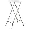 XONE Tavolo da Bar Alto Catering Pieghevole Salvaspazio Bianco Ø 60CM | Tavolino Catering Rotondo Alto Bistro, Bar, Pub Richiudibile per Feste, Eventi