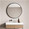 [en.casa] Specchio da Parete Ø 40 cm Specchio Rotondo con Cornice in Alluminio - Nero