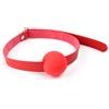 Kutocesy Gag Ball in Peluche in Pelle Regolabile Ballgag Giocattoli Sessuali BDSM Bavaglio in Bocca per Donne Coppie SM Giochi Sessuali (Red)