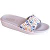 EKO FIT Ciabattina GIANNA Tomaia in Sintetico e con Sottopiede Fussbet in Pelle - Con Goccia Metatarsale - Anatomico anti-shock - 1 Fibbia - FIORI 41
