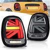 VLAND Motor VLAND Luci posteriori a LED compatibili con Mini Cooper F55 F56 F57 2014-2020, gruppo luci posteriori Union Jack con indicatori di direzione arancioni, 1 set (anello di rivestimento fumé/nero)