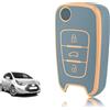 HIBEYO Custodia Per Chiave Auto, Adatta Per Hyundai Kona I10 I30 Ioniq