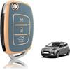 TOOMUME Cover Chiave TPU, Custodia Chiave Dimensione Grande Adatto per Hyundai i10 i20 Santa Fe Tucson Elantra Accent Sonata Verna Reina, Copri Chiavi Guscio Chiave Auto Telecomando - Flip L Key