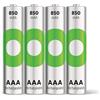 GP ReCyko - Batteria AAA NiMH 850 mAh, 1,2 V, 4 batterie ricaricabili AAA, autoscarica molto bassa, precaricata per un uso immediato