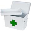 HMF Farmacia domestica in metallo per la conservazione dei farmaci | 32,5 x 20 x 20,5 cm | Bianco