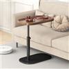 YUTVCZO Tavolino a forma di C regolabile in altezza, piccolo tavolino da salotto, girevole a 360°, per divano, moderno e mobile, in legno, per soggiorno (noce)