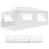 COSTWAY Gazebo da Giardino 3 x 6 m, Tendone per Feste con 4 Tende Laterali Rimovibili e 2 Porte con Cerniera, Con Borsa di Trasporto, Impermeabile Protezione UV