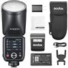Godox V100-N 100W TTL CameraFlash per Nikon, 2.4G Wireless Testa Rotonda Fotocamera Fash con FlashEsterno SU-1,HSS 1/8000s 2980mAh Flash Batteria al litio, Godox V1Pro N Aggiornato