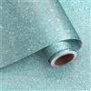 VaryPaper Carta da Parati Autoadesiva Glitterata Verde Acqua 40cmx200cm Carta Adesiva Glitter Pellicola Adesiva per Mobili Carta da Parati Camera Letto Soggiorno Carta Adesiva per Armadio Scaffali