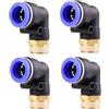 ANGEEK set da 4 pezzi, 16 mm - 1/2, raccordi pneumatici a gomito a 90° con filettatura maschio PT, adatti per il collegamento rapido di tubi flessibili, accessori compressori d'aria