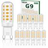 Tailcas G9 Lampadine LED, 12 Pezzi Lampada LED 3000K 500LM 5W Equivalente 50W Lampadine Alogene, AC/DC 220-240V G9 Lampadina Led Bianca Calda Non Dimmerabile