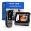 Winnes Video Campanello Senza Fili,Video Spioncino Digitale 1080P 4,3 Display Videocitofono Bidirezionale Visione Grandangolare a 170° Impermeabilità IP65,Visione Notturna Telecamera