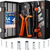 SOMELINE Set di Puntalini, 9 Tipi [0,25-10mm²] non isolato Capicorda Elettrici a Crimpare, Pinza Crimpatrice Capicorda, Pinza Capicorda, Crimpatrice Puntalini, Attrezzi Elettricista, Kit Elettricista