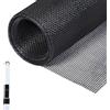 Fillis Rete Zanzariera Finestre, 150x300cm Zanzariera Telo Ricambio in Fibra di Vetro Zanzariera Rotolo Ricambio con spazzola per la pulizia, Zanzariera in Garza per Finestre Porte, Nero
