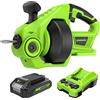 Greenworks G24DA Sturatubi a Batteria 550 giri/min+ Greenworks Batteria da 24V 2Ah G24B2 + Greenworks Caricabatterie 24V 2A G24C