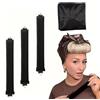 Fokroin 4 Pezzi Bigodino Lungo per Boccoli e 1 Fascia Abbinata, Heatless hair Curler, Bigodino Lungo per Boccoli, Ricci Senza Calore Durante la Notte, per Tutti Tipi Capelli
