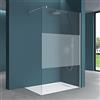 maimai Mai & Mai Box Doccia Walk-In 50x200cm, Parete Doccia in Vetro Parzialmente Smerigliato 10mm Braccio di Sostegno 70-120cm Vetro di Sicurezza ESG con Rivestimento Nano BRAM3 Bremen02MS