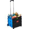Relaxdays 1x Carrello Portaspesa Pieghevole, Manico Telescopico, 2 Ruote Gomma,fino a 35 kg, Trolley Spesa, Alluminio, Blu