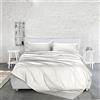 PENSIERI DELICATI Completo Letto Matrimoniale in Raso Tinta Unita 100% Cotone, Completo Lenzuola Matrimoniali 250x300 Comprensivo di Lenzuolo Sotto, Sopra e 2 Federe, Made in Italy, Color Bianco