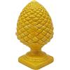 sicilia bedda - Pigna in Ceramica Siciliana con Base Quadrata - Prodotto realizzato a Mano - Pigna decorativa (Altezza 15 Centimetri, Giallo)