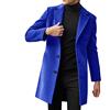Generic Cappotti di lana per uomo UK casual tinta unita monopetto borsone da lavoro cappotti invernali antivento caldo ispessito giacche classiche vintage Executive Business Office soprabito, Blu, 5XL