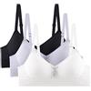 AOOPOO Reggiseni per Ragazze Giovani 3 Pezzi Cotone Reggiseno Sportivo Senza Fili con Fibbia Allungata 12-18 Anni Ragazze e Donne Lingerie Bralette
