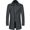 LOIJMK Trench Coat - Cappotto invernale invernale da uomo, in lana, caldo, giacca a vento, giacca a vento da uomo, alla moda, parka invernale in tweed, grigio., xxl