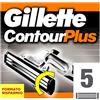 GILLETTE CONTOUR PLUS Lame Comfort con Striscia Lubrificante, confezione da 5