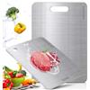 Set 2 Taglieri Acciaio Inox Alimentare - Antiscivolo, Senza BPA, Lavabile In Lavastoviglie