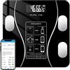 Esenlong Bilancia Pesapersone Digitale, Bilancia intelligente per il peso Corporeo con Bluetooth e App, USB Ricaricabile Body Composition Monitor (Nero)