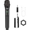 talomen Microfono Wireless,Microphone Portatile a 2.4 GHz,Microfoni karaoke professionale,Sistema di microfoni dinamici con Ricevitore Ricaricabile,kit 2 microfoni per Karaoke,Festa,Canto,K60-1 nero