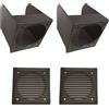 IPNOSIS Coppia Box + 2 Griglie Grigie per Altoparlanti anteriori da 10 cm per Fiat Panda 141 dal 1986 al 2003