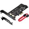 JDigJid PCI-E a USB 3.0 PCI Express con 1 porte USB C e 2 porte USB A, scheda adattatore NVME M.2 a PCIe 3.0 con supporto