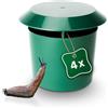 GARDIGO® Trappola per Lumache - 4 Pezzi | Lumachicida Biologico per Orto | Trappola Biologica per Lumache per Giardino | Cattura Lumache | Protezione Naturale