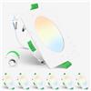 ALUSSO Faretti LED da Incasso per Cartongesso Dimmerabili, Ultrasottili 4W IP44 3000K 4000K 6500K Faretti LED Soffitto, AC 220-240V, Diametro Foro Ø55-68mm, Set di 6