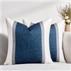 DecorMommt Fodere per Cuscini 40x40 Blu Navy Set di 2 Federe Moderno Fodere Decorative per Cuscini 40x40 Quadrato Strisce di Lusso Cuscino per Divano Auto Letto Soggiorno Home Decor
