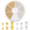 PH PandaHall 1 Scatola Perline Crimp in Ottone per Bigiotteria Fai Da Te, Colore Misto, 1.5-2.5mm in Diametro, Foro:1-2mm