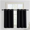 PONY DANCE Tende Corte per Finestre Piccole 2 Pezzi L 106 x A 90 cm Tenda Nera Oscurante ad Anelli per Cameretta Bambini Moderne Curtains Termica Isolante Freddo e Caldo