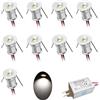 kpslucerna Faretto LED piccolo 9PCS 12V 1W da incasso luce cella per cucina, scale, armadio, corridoio, illuminazione fai da te Vetrina luce da incasso da IP65 CE ROHS (120°, Bianco)
