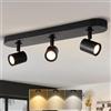 ANWIO Faretti da Soffitto Orientabili Rettanolare,Faretti da Parete Muro con 3 Faretti,Lampada da Soffitto,Lampadario Vintage per Negozio,Bar,Vetrina,Cucina,Soggiorno,Lampadine Incluse(EUCS-LG11A)