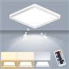 LEZOE Plafoniera LED con rilevatore di movimento dimmerabile, lampada da soffitto con sensore radar 18W 1800LM, lampada sensore 3000K/4000K/6500K bagno, garage, scale, cantina, corridoio, balcone 22cm